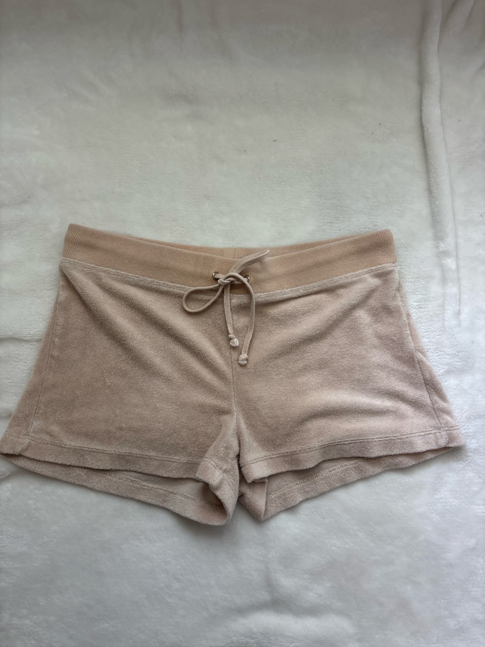 One step up Cozy Women's Terry Lounge Shorts in Beige